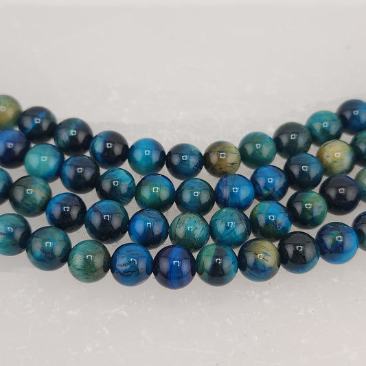 Aqua and Yellow Tiger Eye Beads