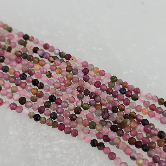 Faceted Multicolor Tourmaline Beads