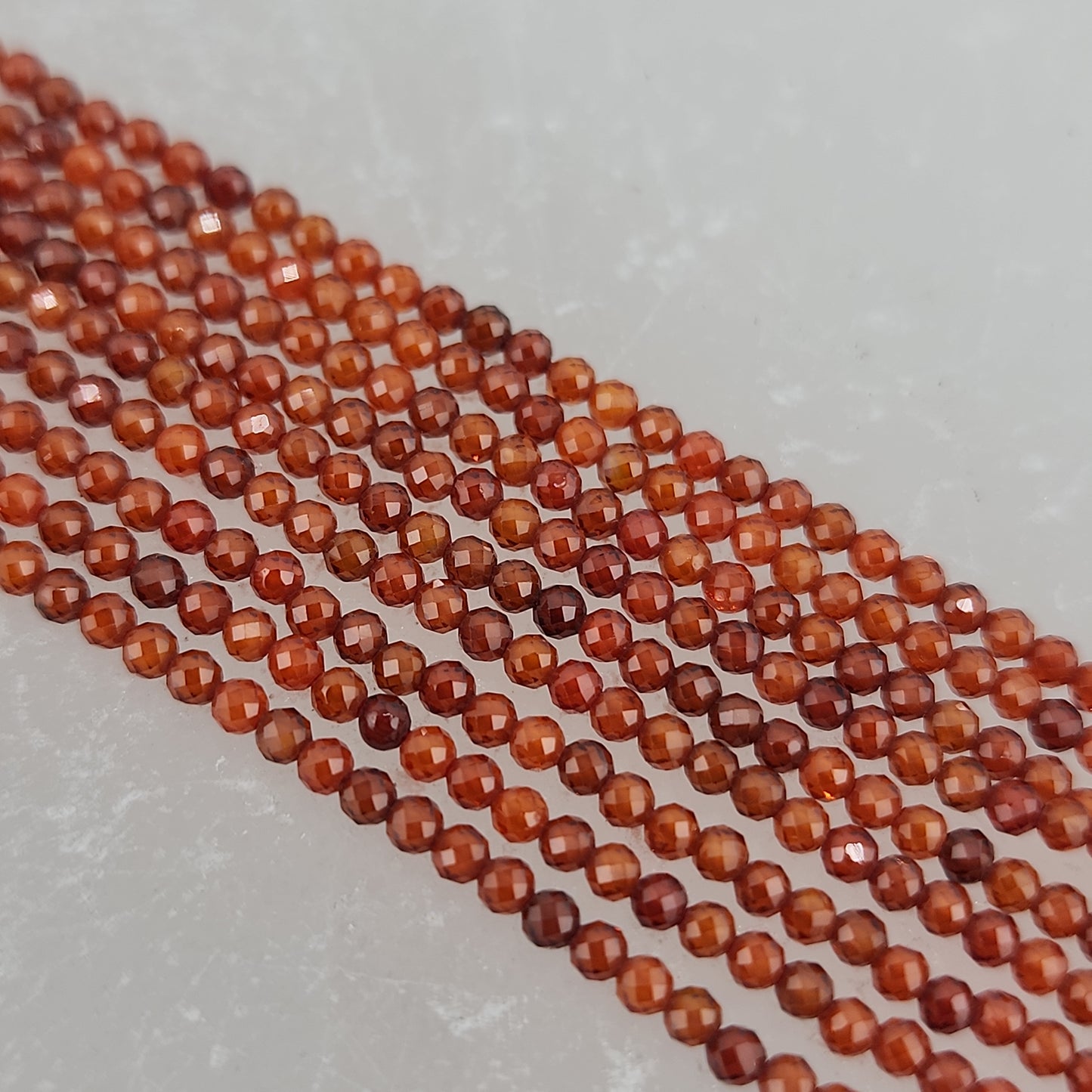 Faceted Crimson Zircon Beads