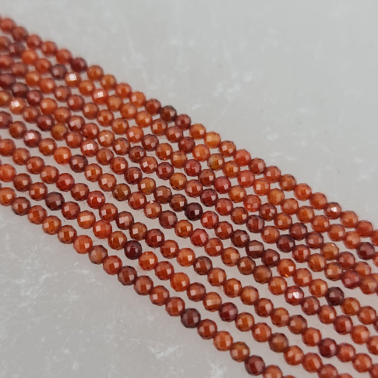 Faceted Crimson Zircon Beads