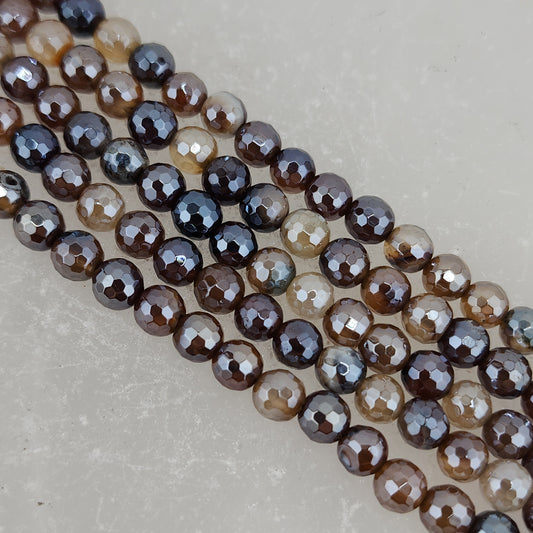Faceted Natural Agate Beads