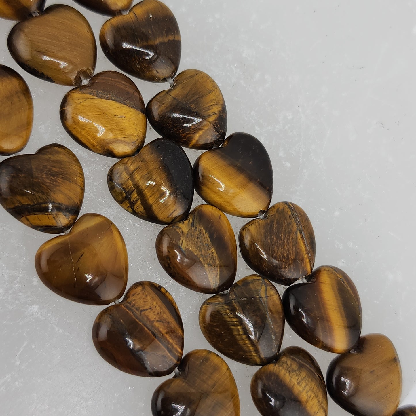 Tiger Eye Heart Beads