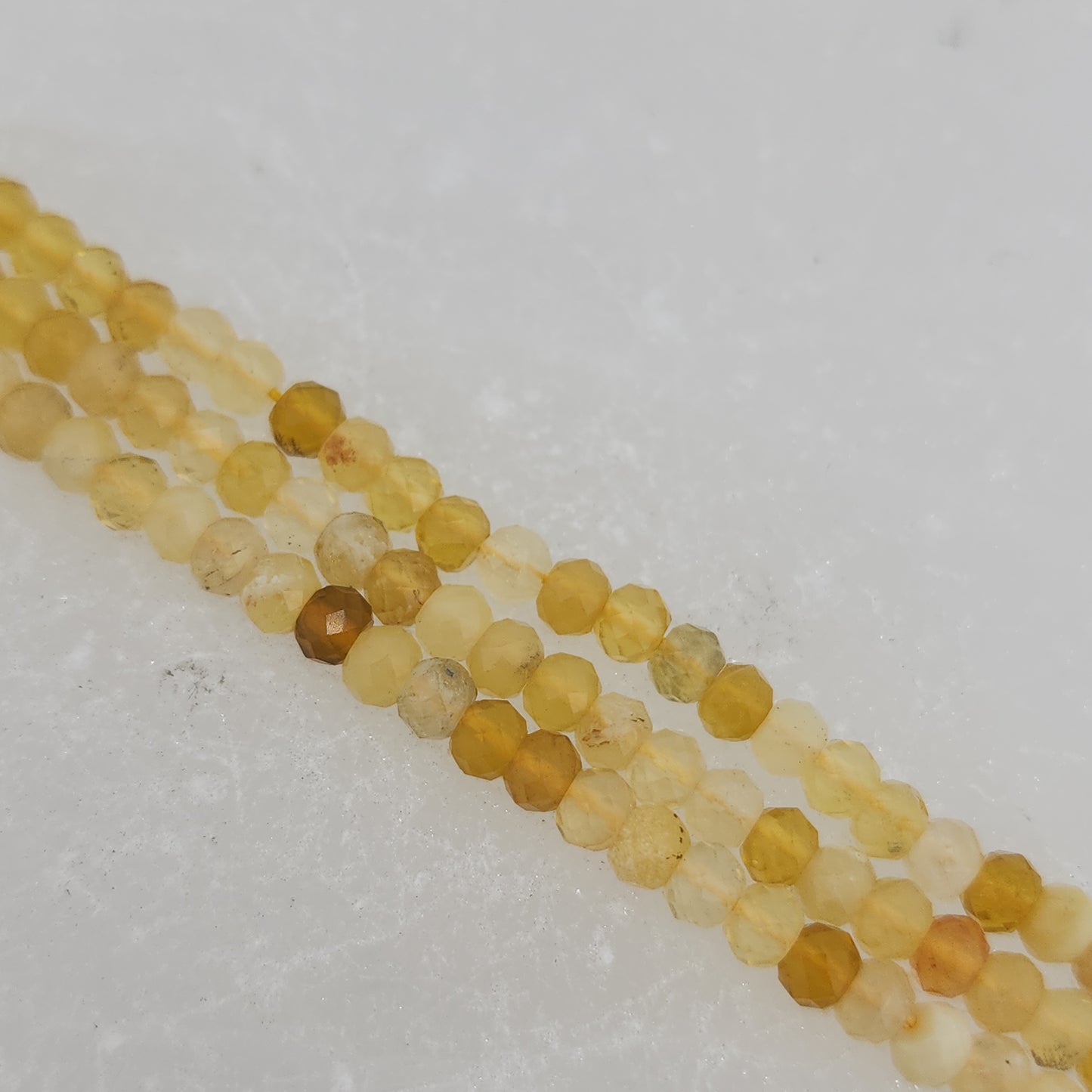 Faceted African Yellow Opal Beads