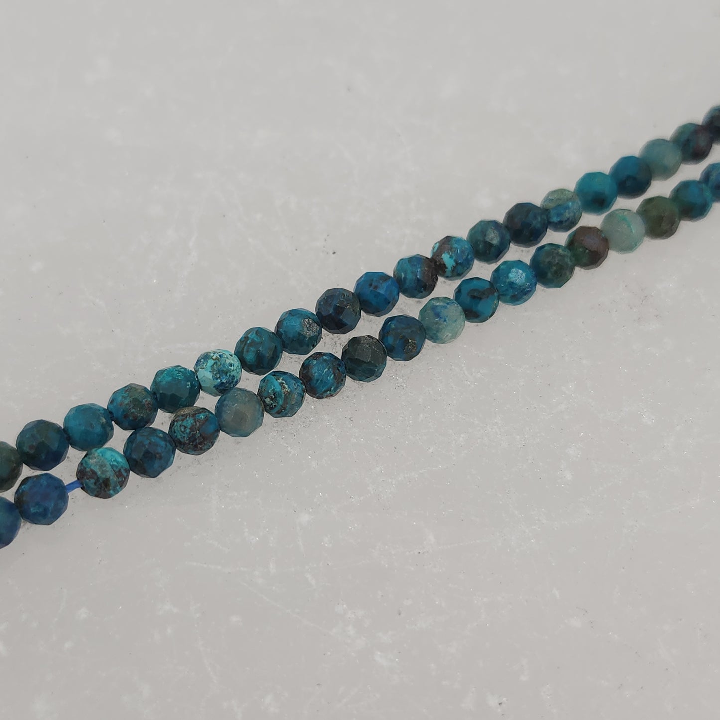 Faceted Chrysocolla Beads