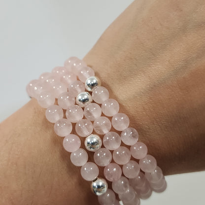 S.S. Rose Quartz Stretch Malas