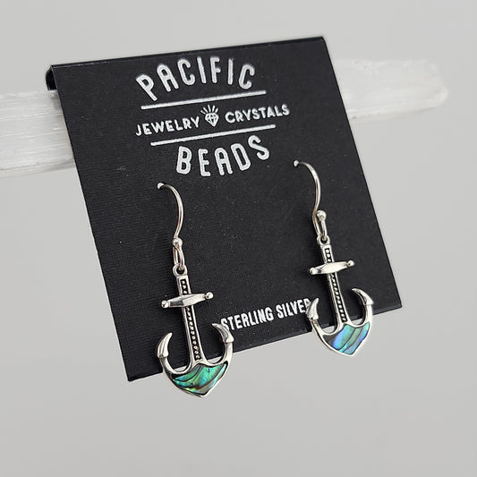 S.S. Abalone Anchor Earrings