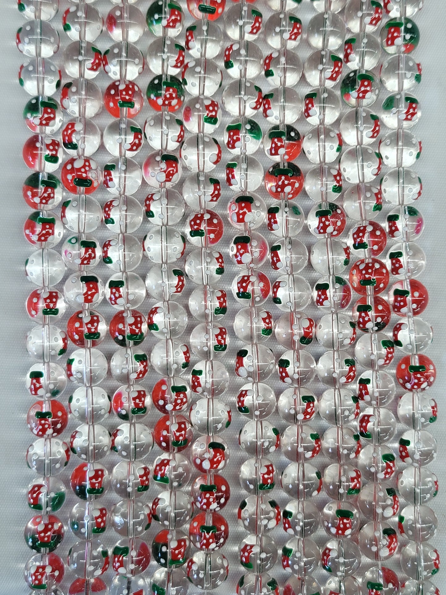 Red Stockings Holiday Beads