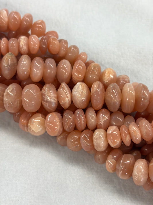 Peach Moonstone Rondelle Beads