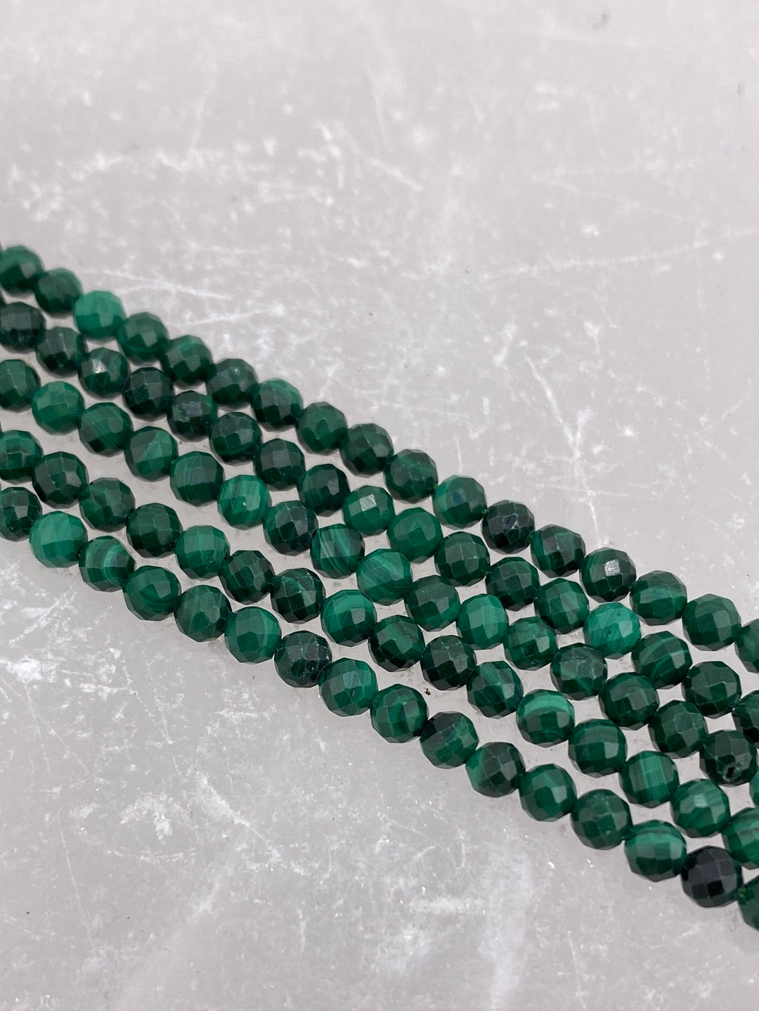 A Grade Faceted Malachite Beads