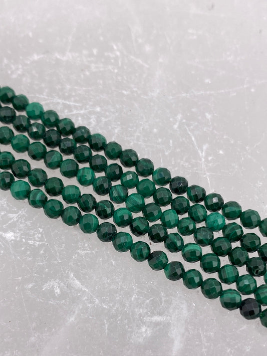 A Grade Faceted Malachite Beads