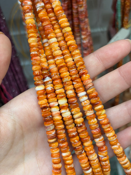 Oyster Shell Graduated Rondelle Beads