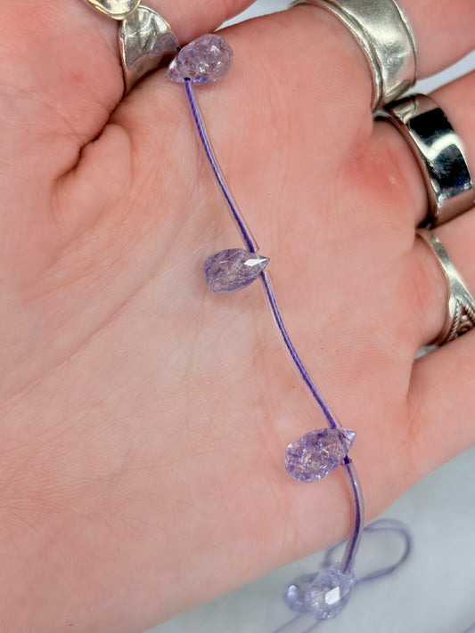 Faceted Amethyst Teardrop Beads