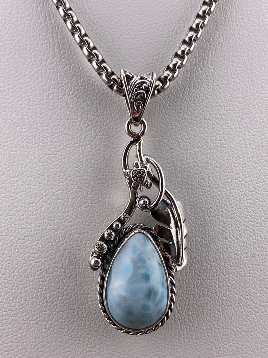 S.S. Shlomo Larimar Teardrop Necklaces