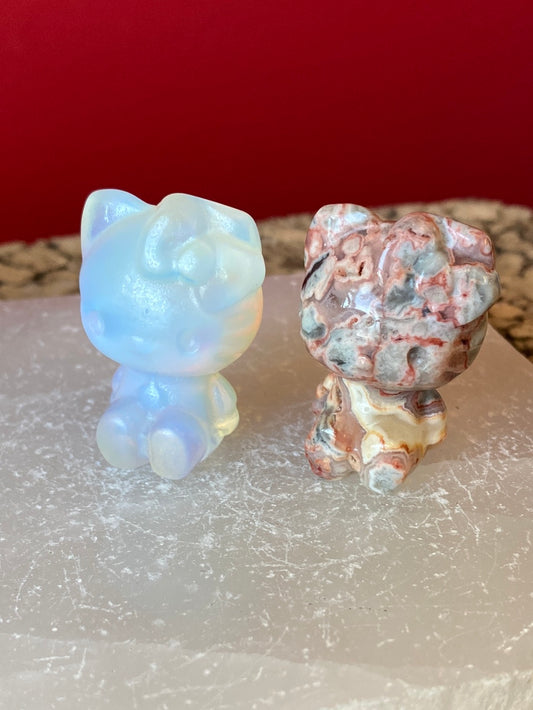 Crazy Lace Agate and Opalite Kitty B.F.F. Sets