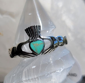 S.S. Turquoise Claddagh Ring