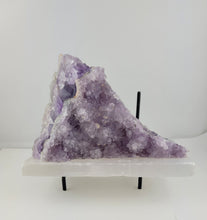 Load image into Gallery viewer, Amethyst, Rose de France Cluster on Stand and selenite block
