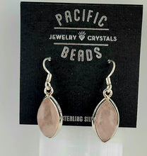 Load image into Gallery viewer, S.S. Rose Quartz Marquise Earrings
