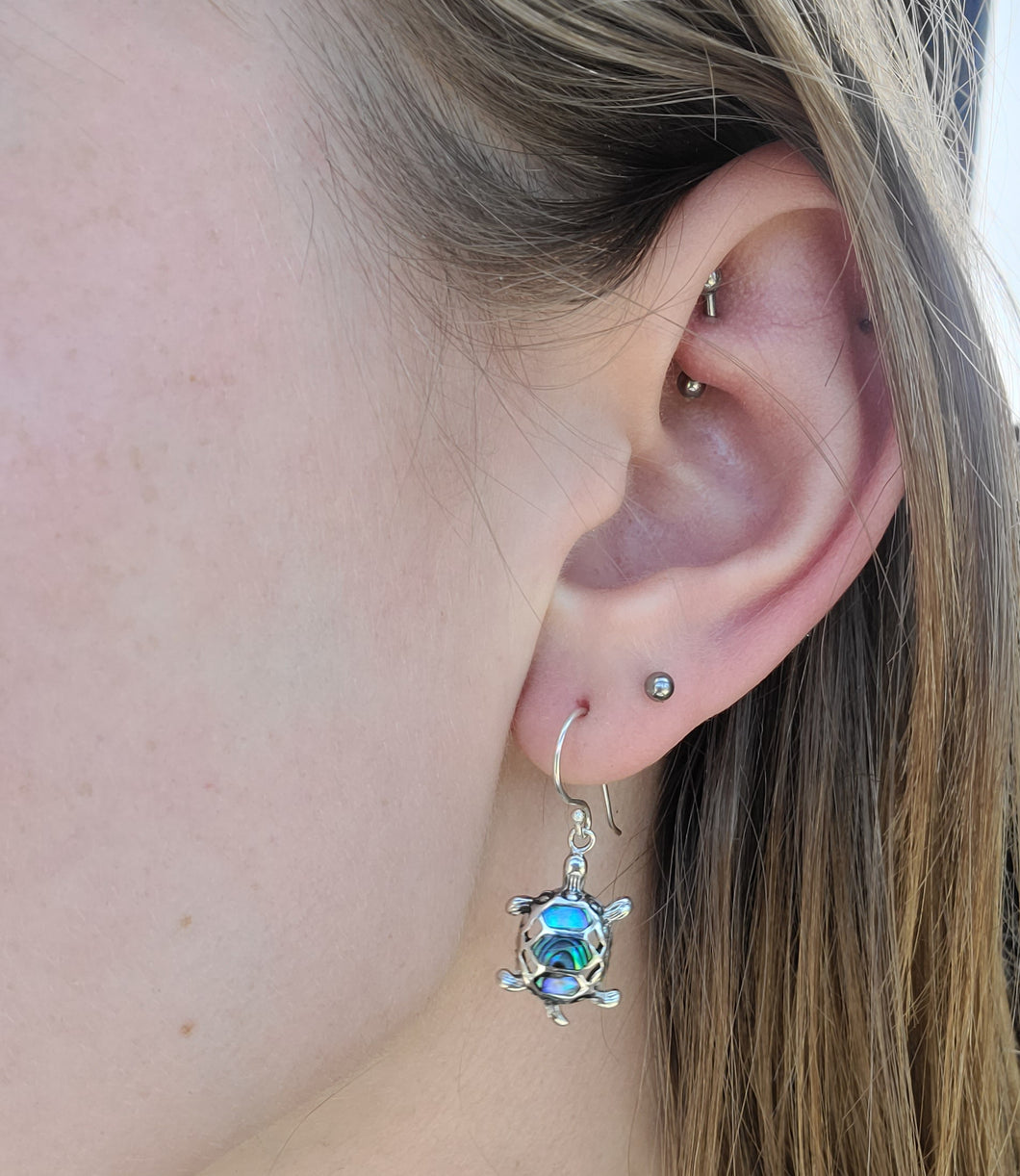 S.S. Abalone Turtle Earrings