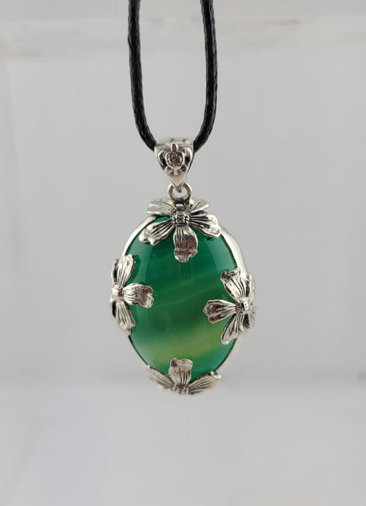 S.S. Shlomo Green aventurine Pendant