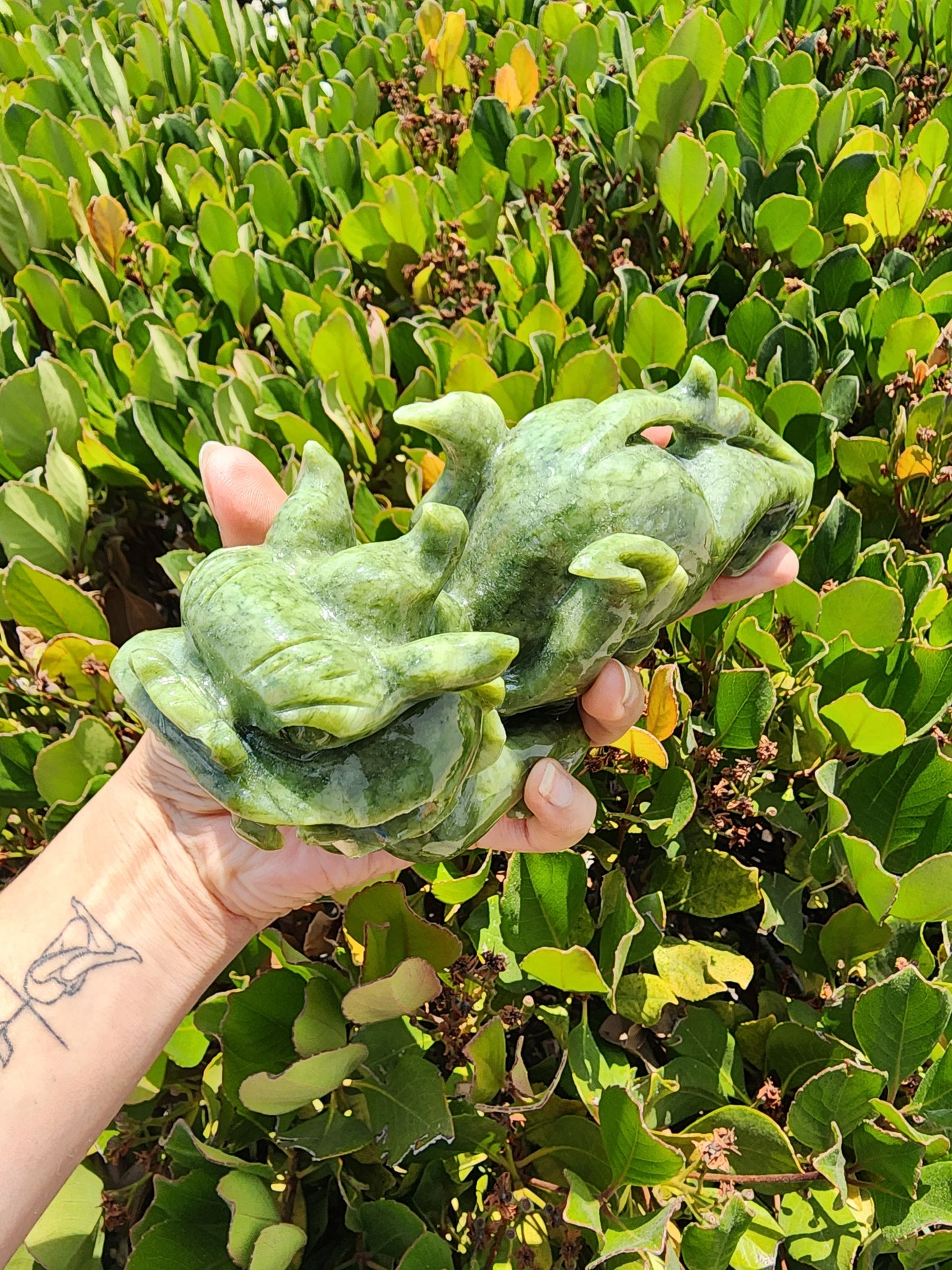 Hand Carved Jade Pixiu Dragon Figurine