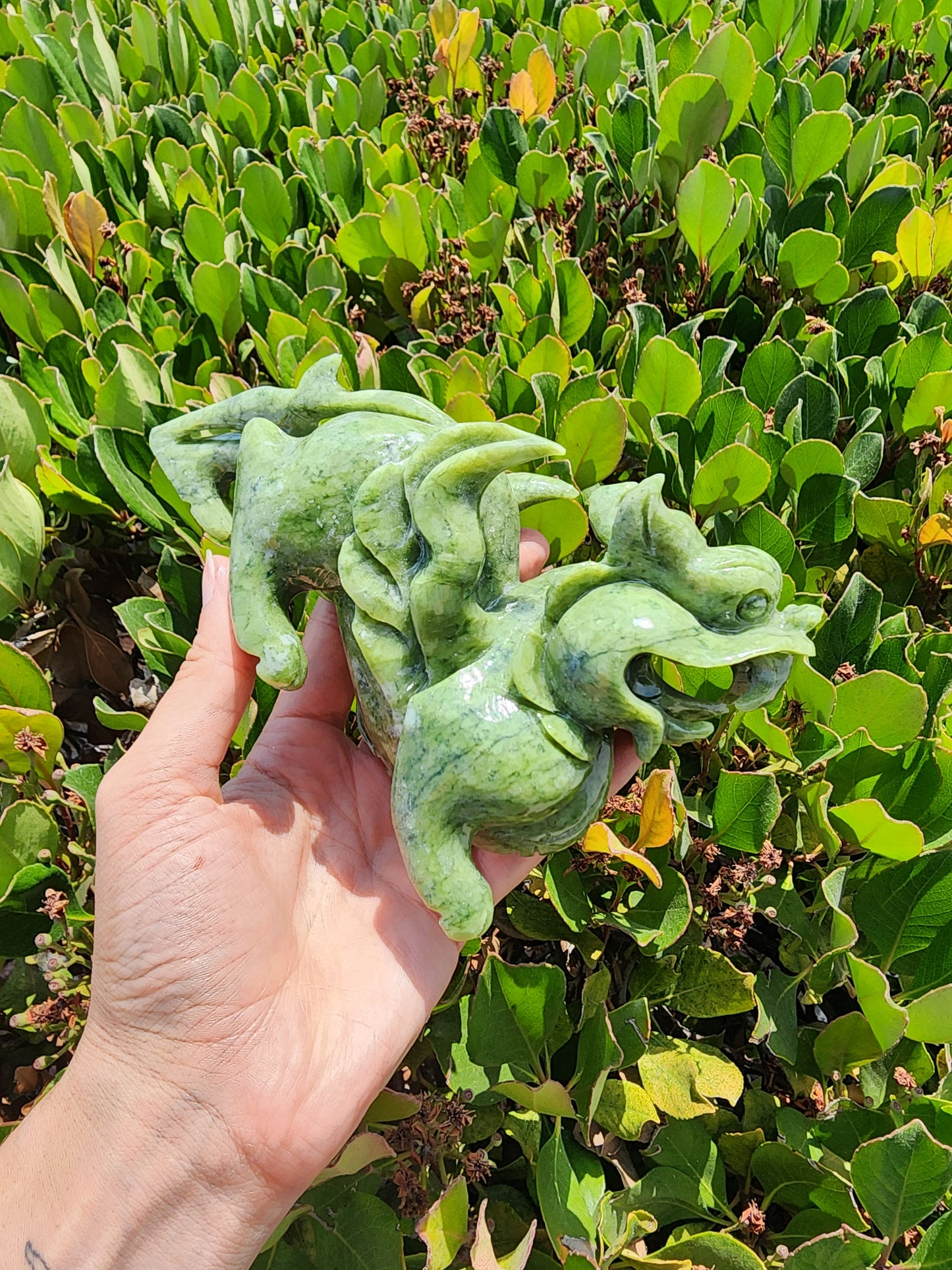 Hand Carved Jade Pixiu Dragon Figurine