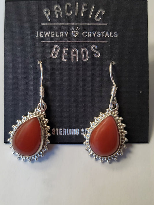 S.S. Carnelian Teardrop Earrings