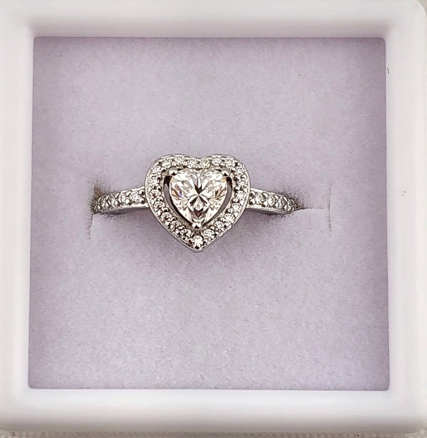 S.S. Moissanite Heart Rings