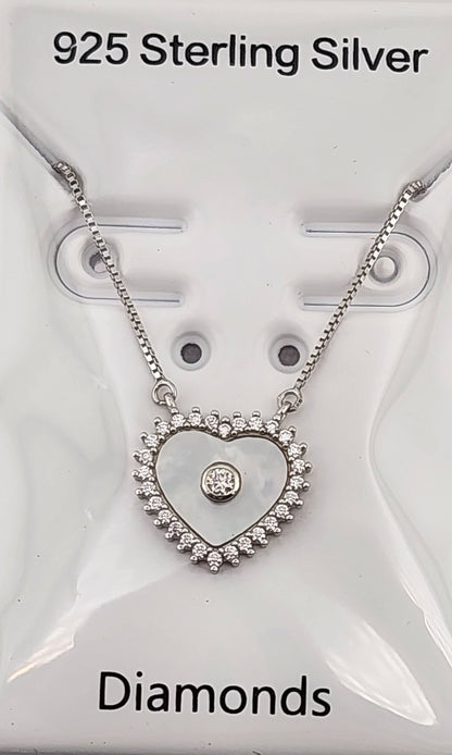 S.S. Assorted Moissanite Heart Necklaces