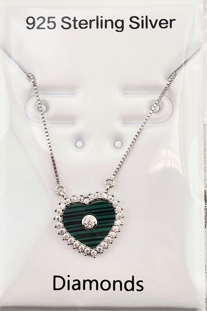 S.S. Assorted Moissanite Heart Necklaces