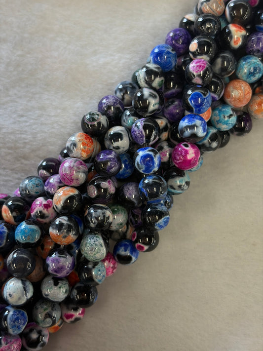 Multicolor Fire Agate Beads