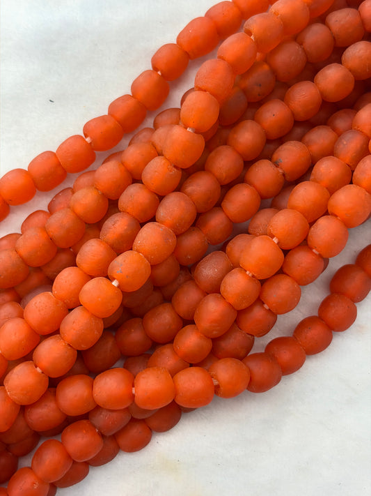Poppy Glass Drum Beads