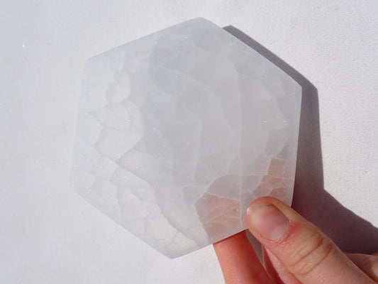 Selenite Hexagon Plates 4”