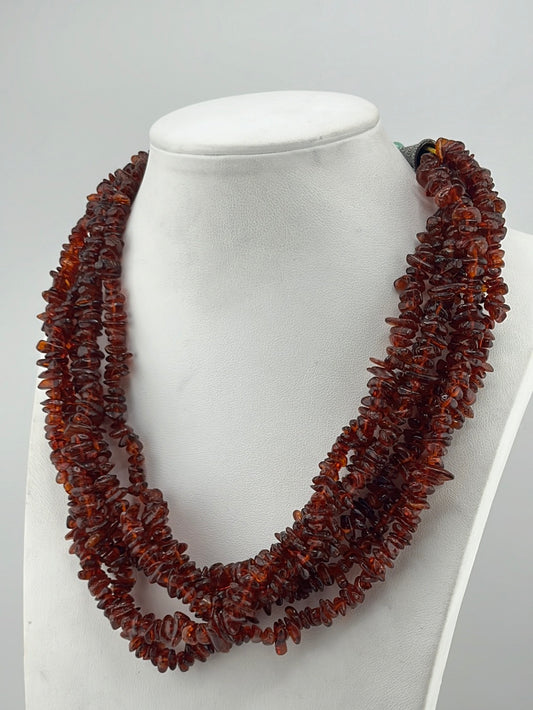 S.S. Baltic Amber Six Strand Chip Necklaces