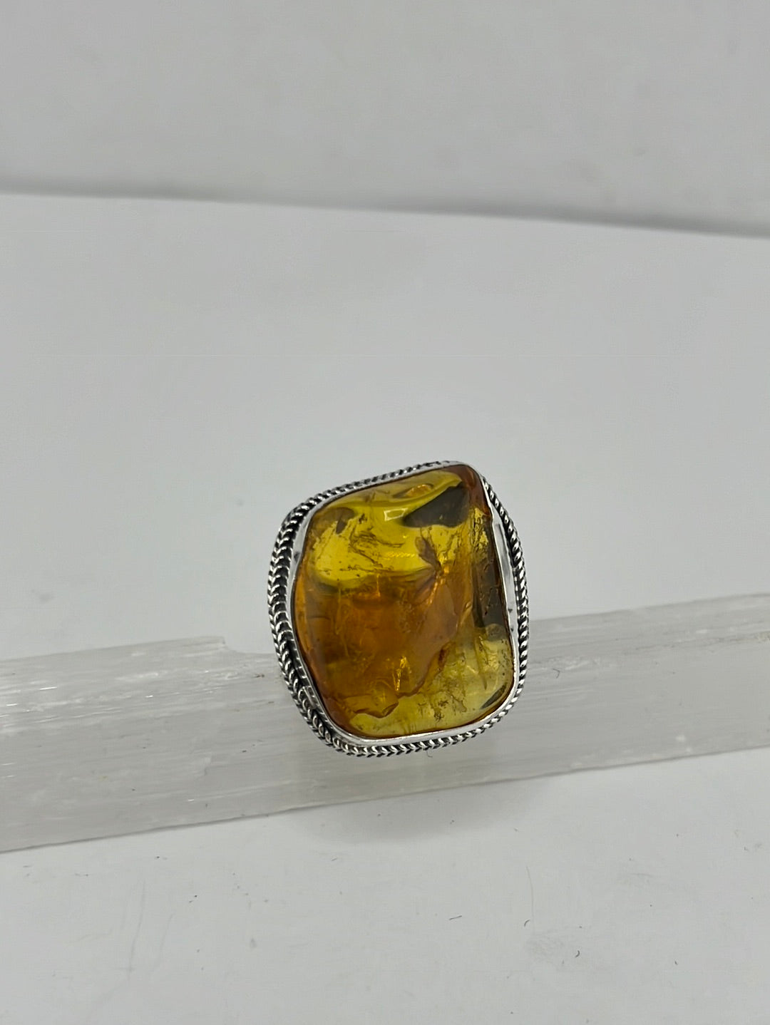 S.S. Shlomo Amber Insect Rings