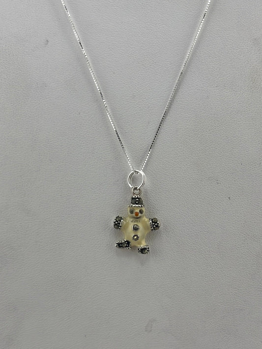 S.S. Marcasite Snowman Necklaces