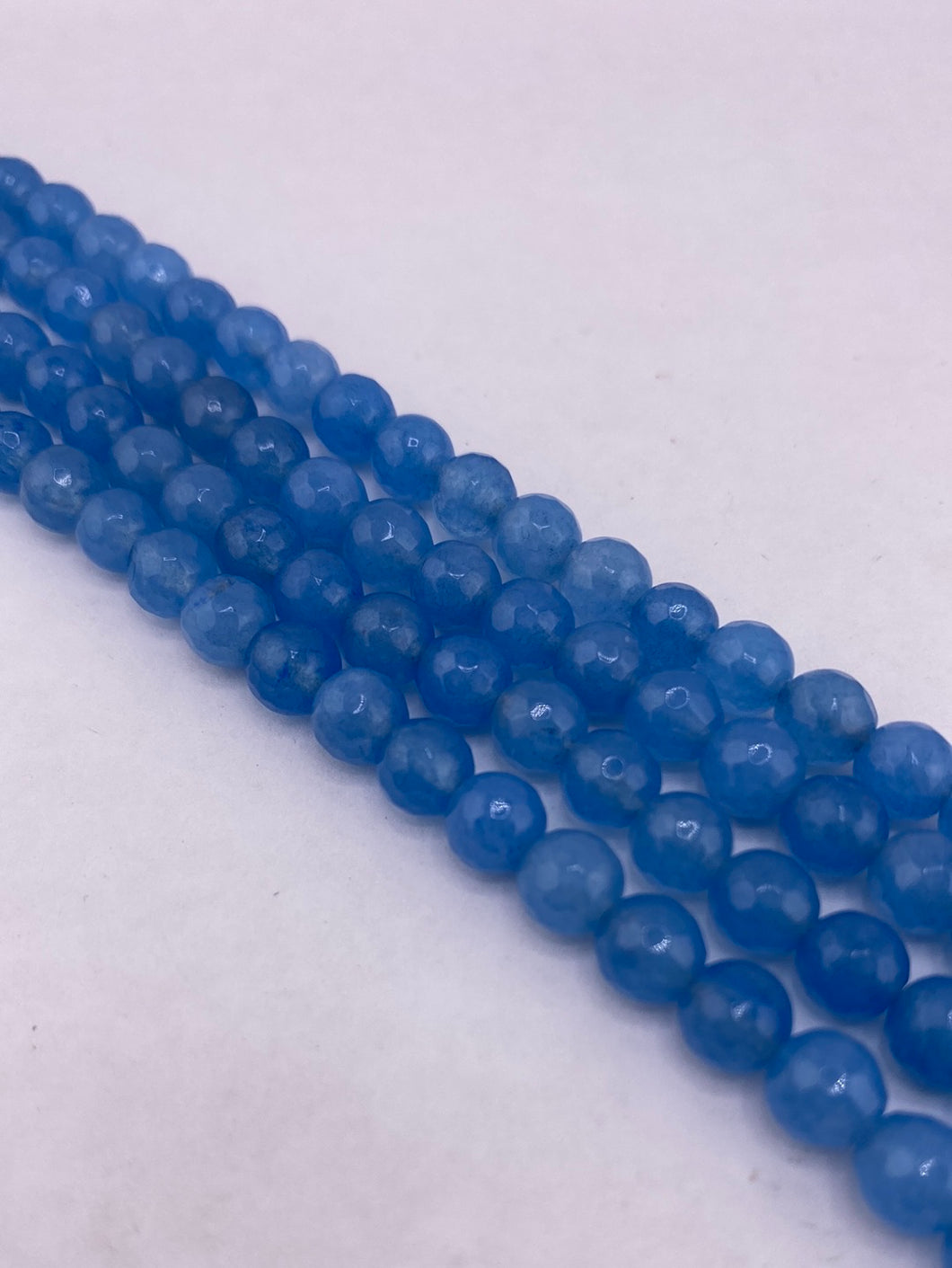 Faceted Sky Blue Agate Beads