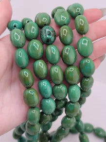 Oval Green Turquoise Beads