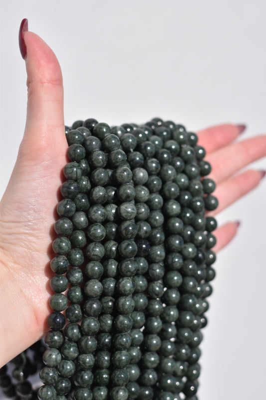 Dark Green Jade Beads