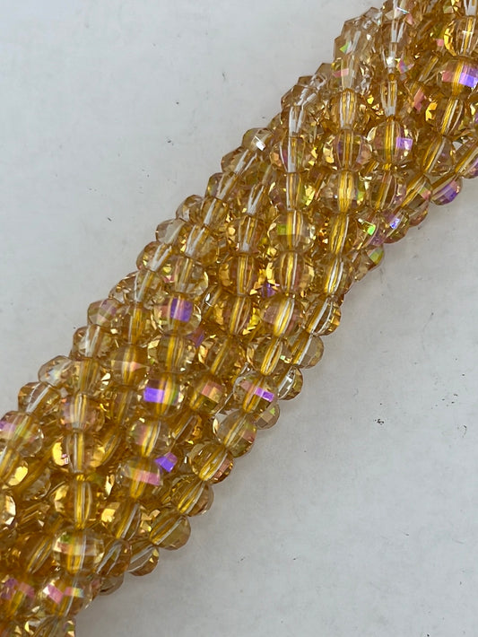 AB Sunshine Crystal Rectangular Faceted Beads