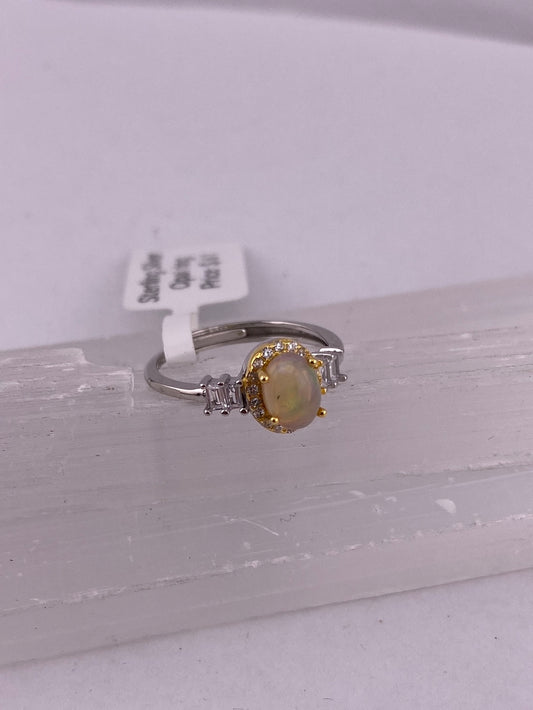 S.S. with 14k Gold Adjustable Opal Rings