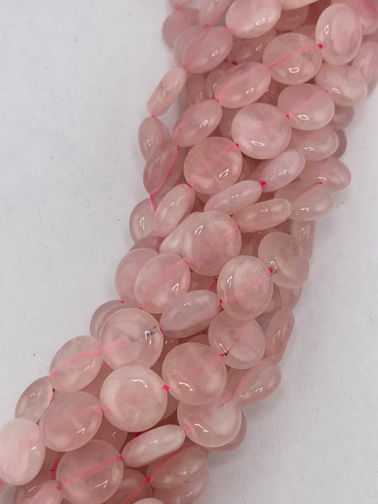 Rose Quartz Coin Beads