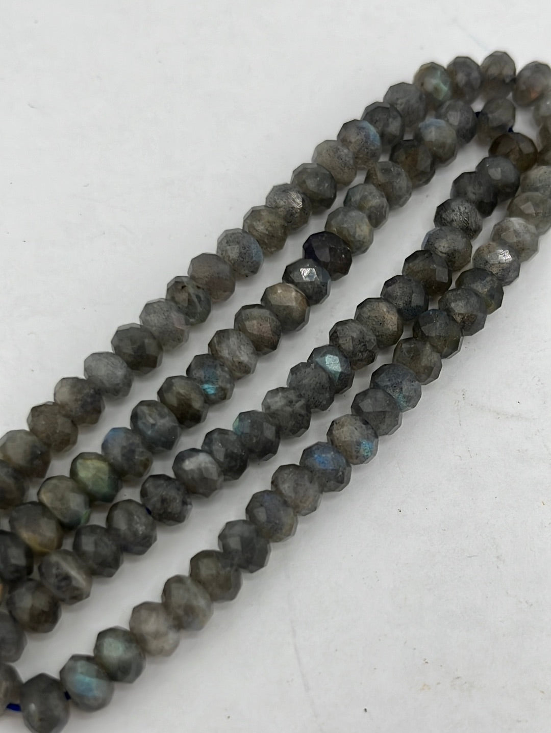 Faceted Labradorite Rondelle Beads