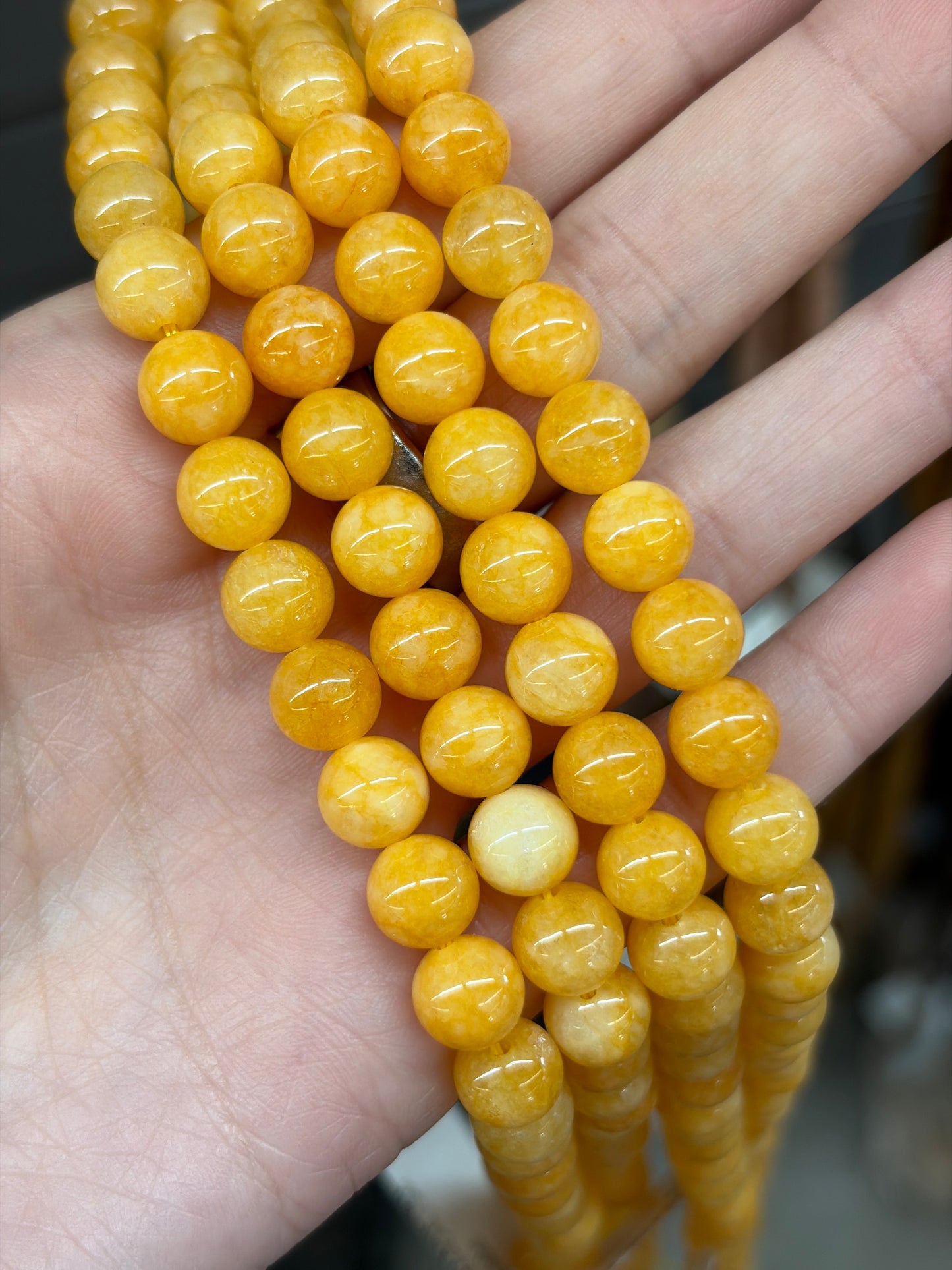 Orange Jade Beads