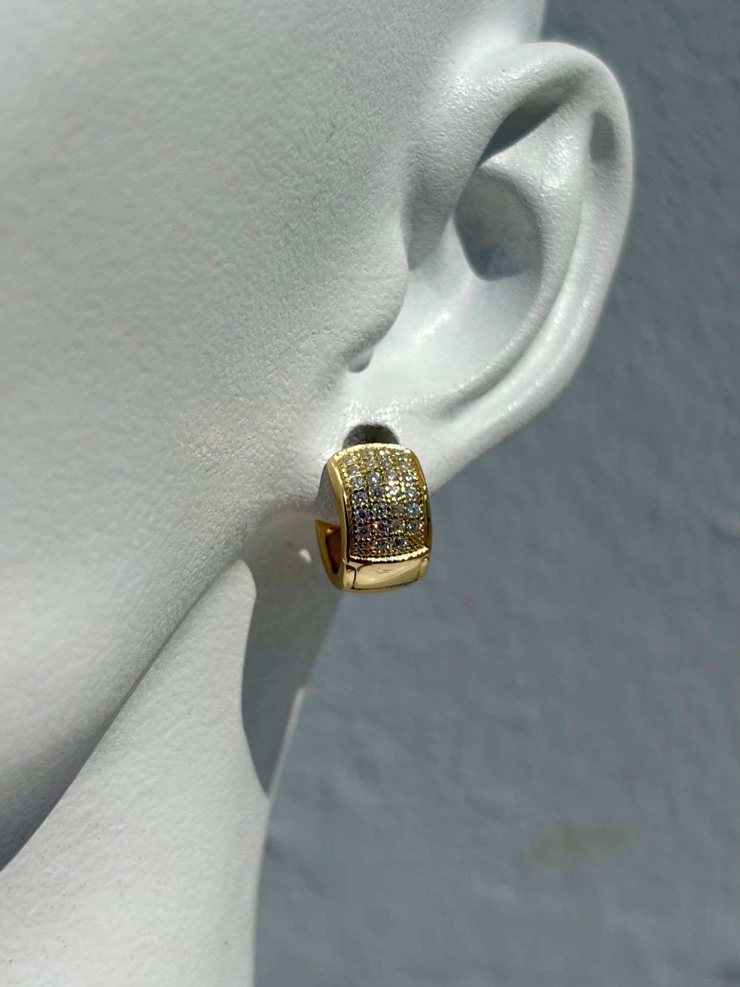 S.S. Moissanite Barrel Huggie Earrings