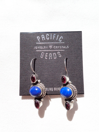 S.S. Lapis Lazuli and Garnet Earrings