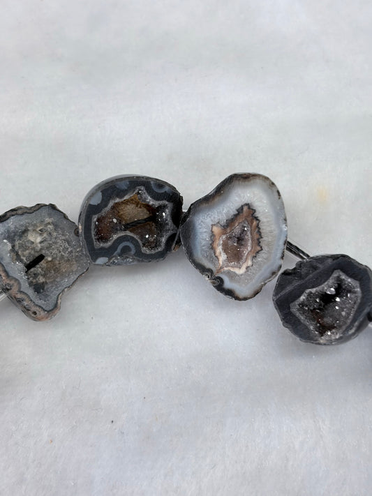 Graduated Druzy Agate Cave Beads