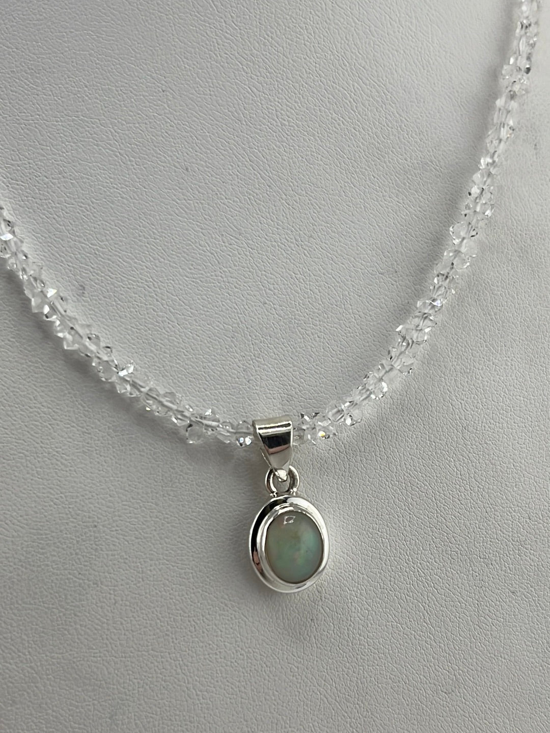 S.S. Ethiopian Opal and Herkimer Diamond Necklaces