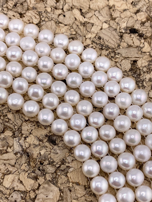 Half Round Double Drilled Pearl Beads