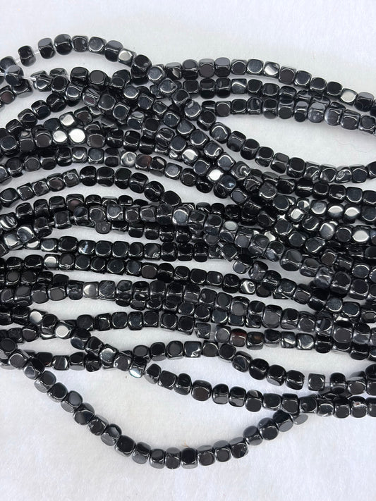 Black Onyx Rounded Cube Beads