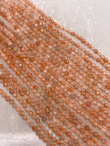 A Grade Faceted Sunstone Beads